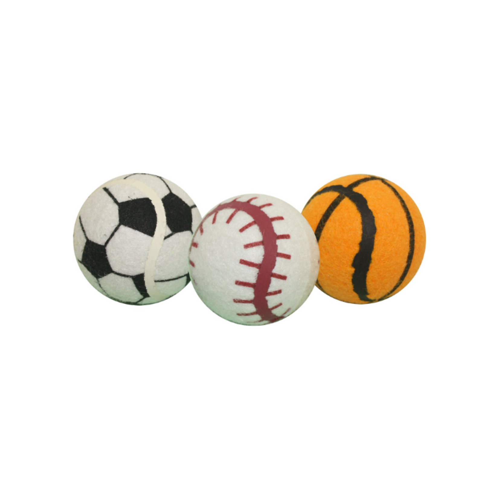 Multipet 3 pk. - Sports Tennis Balls 2.5” - Ruff Enuff - Multipet