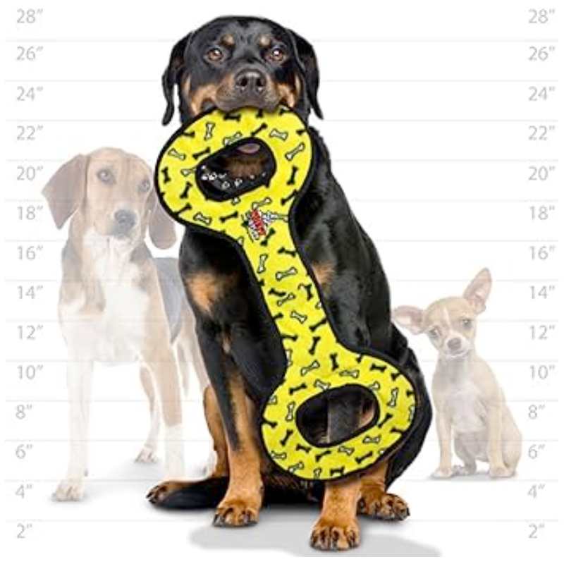 Ultimate TugoWar Yellow Bones Tuffy Katzenbarkers Natural Pet