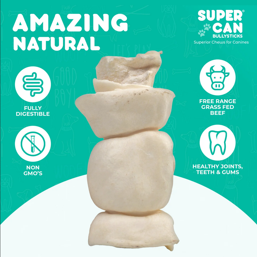 Beef Cheek Roll Liver Dusted or Natural Dog Chew Super Can