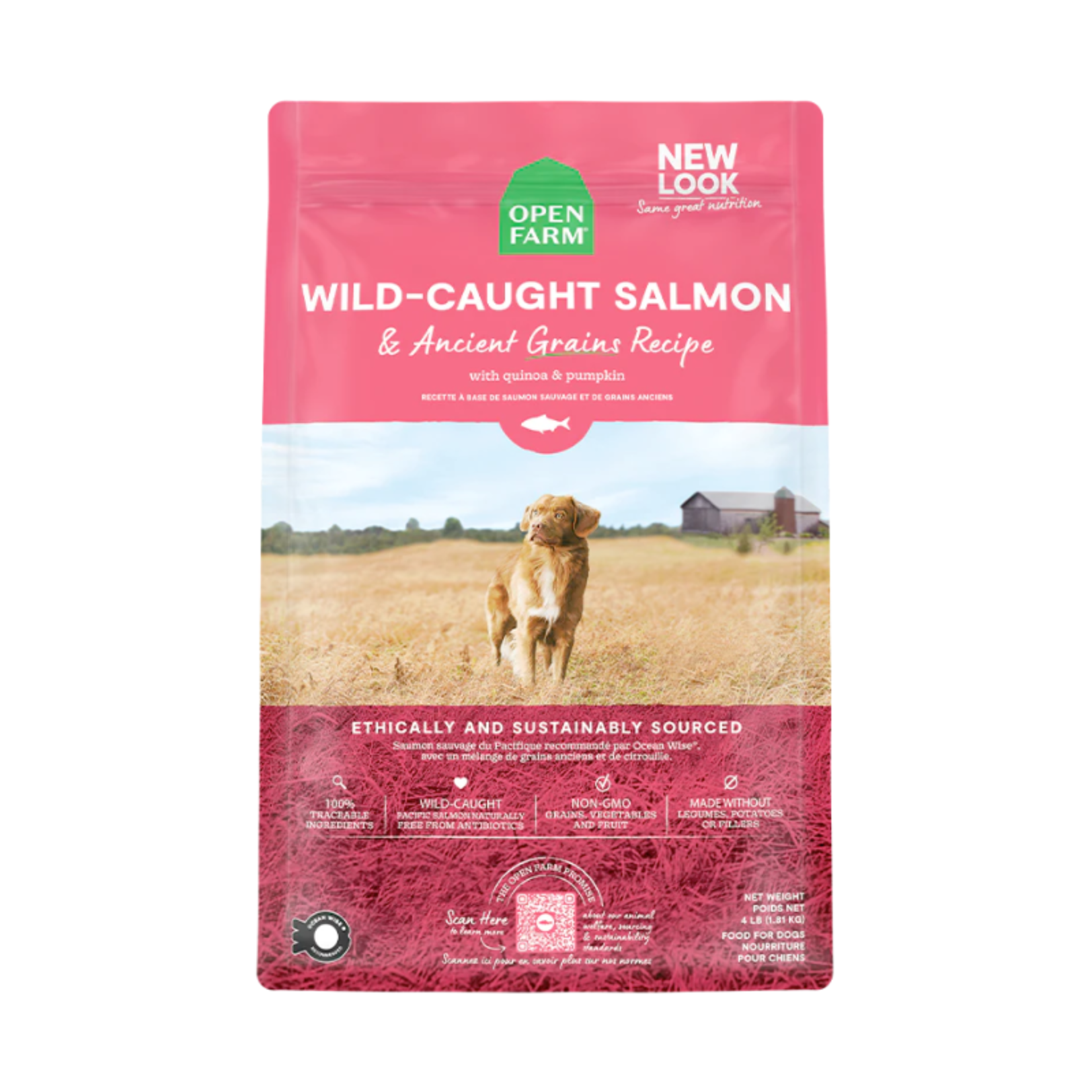 Wild Caught Salmon Ancient Grains Dog Food Open Farm Katzenbarkers Natural Pet Food Supplies