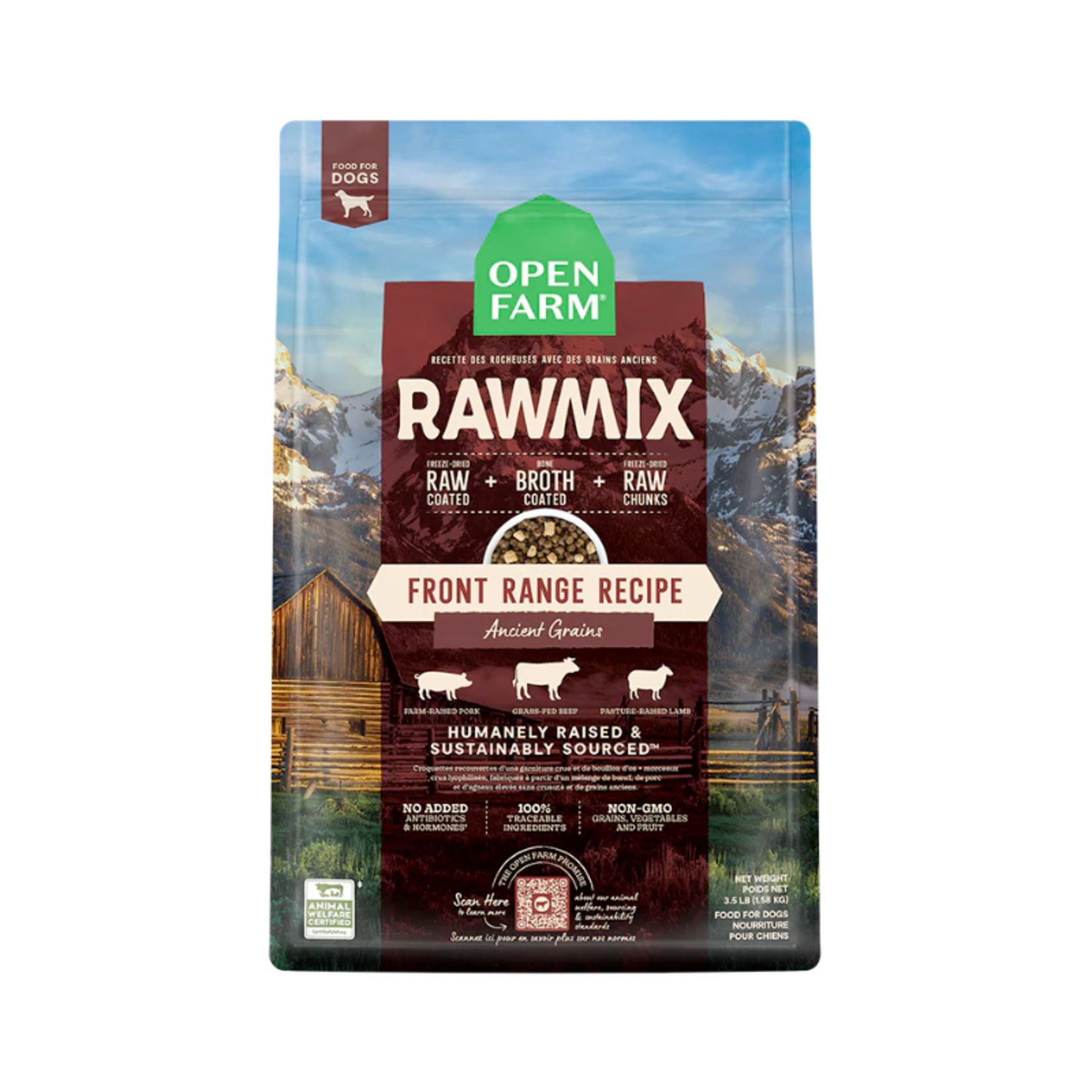Open Farm Front Range (Beef, Pork, Lamb) - Ancient Grains - RawMix for Dogs - Open Farm