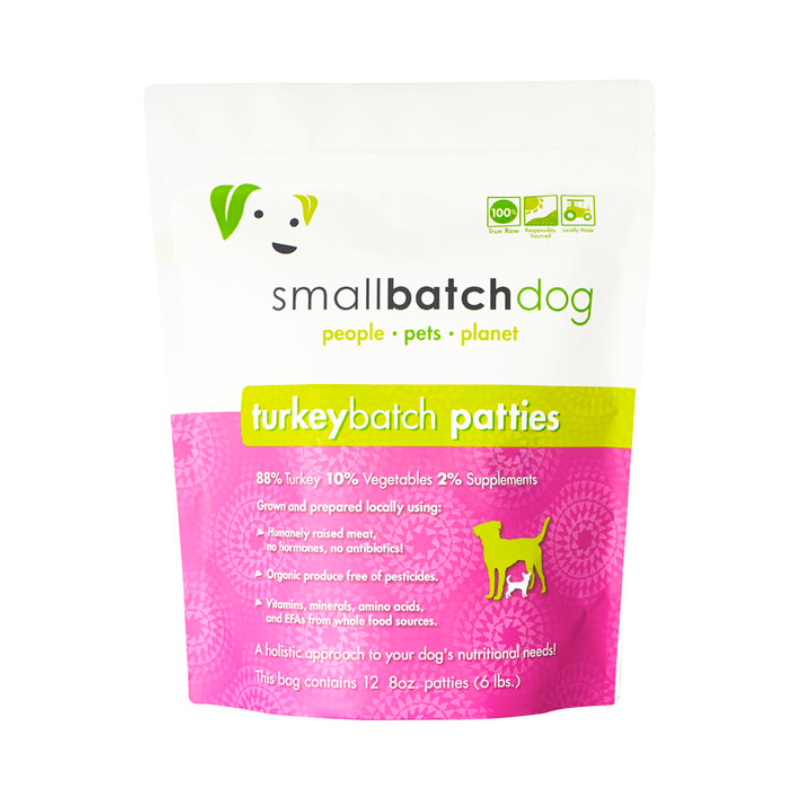 Turkey Raw Frozen Patties Small Batch Dog Katzenbarkers