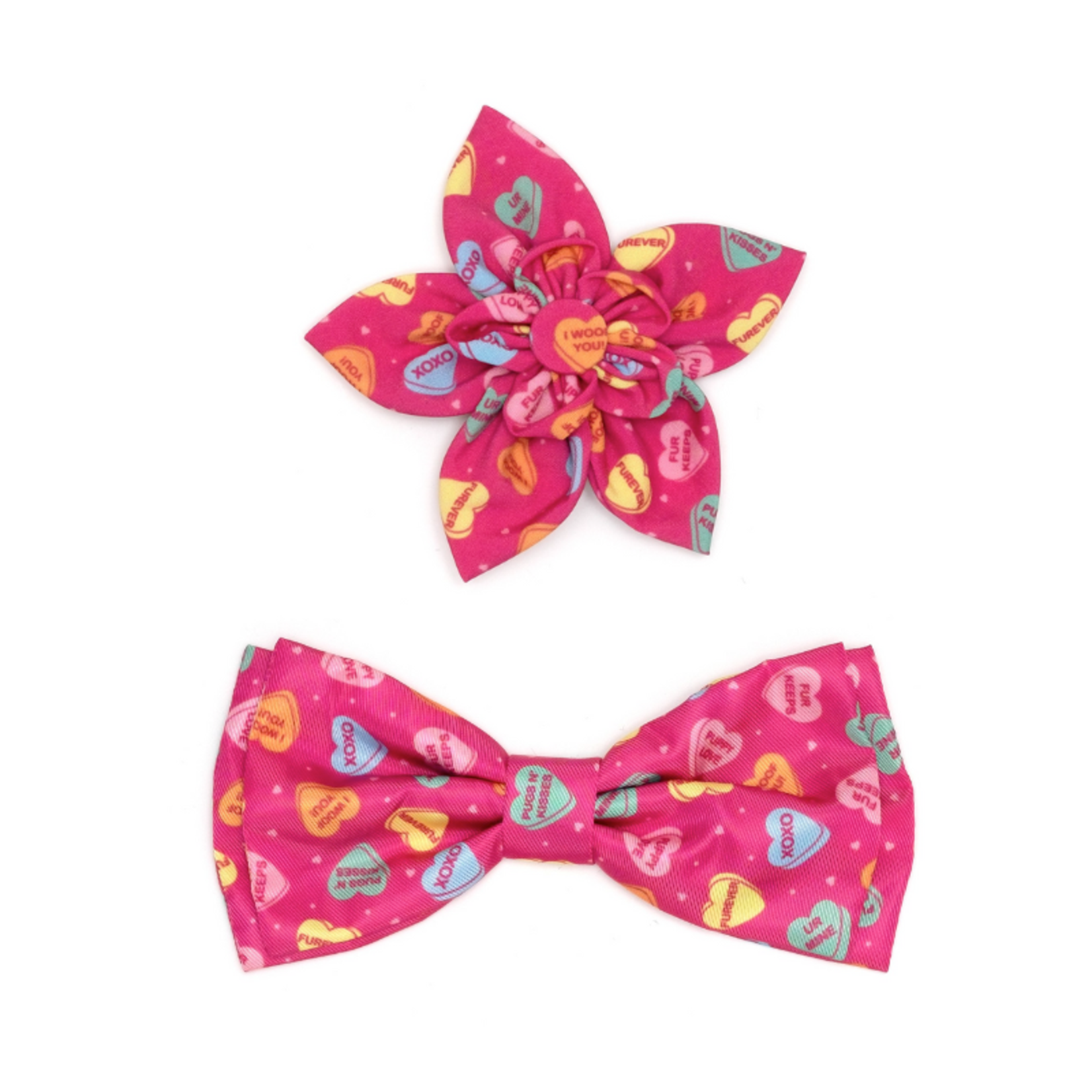 The Worthy Dog Puppy Love / Candy Hearts - Bow Tie / Collar Flower - The Worthy Dog