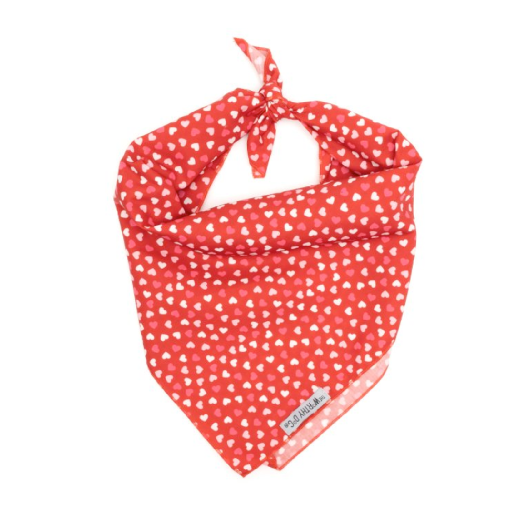 The Worthy Dog Cupid (Red with White & Pink Hearts) - Bandana - The Worthy Dog