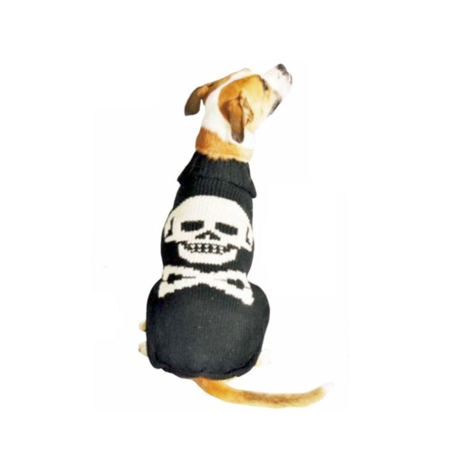 Chilly Dog Skull - Black & White - 100% Wool - Dog Sweater - Chilly Dog