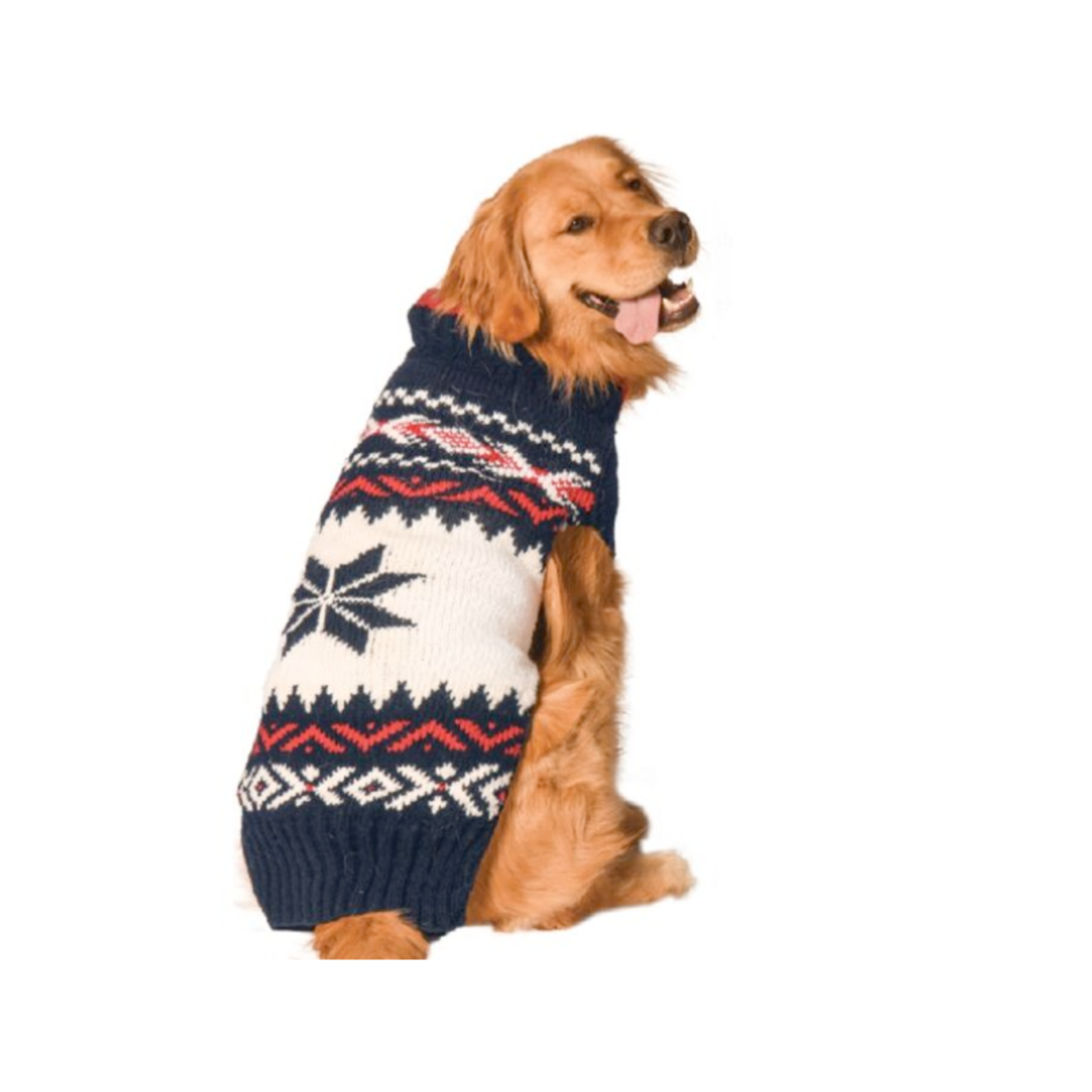 Chilly Dog Navy Vail - Blue & Red - Wool - Dog Sweater - Chilly Dog