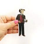 Dog with Coffee - Sticker - Pergamo Paper Goods