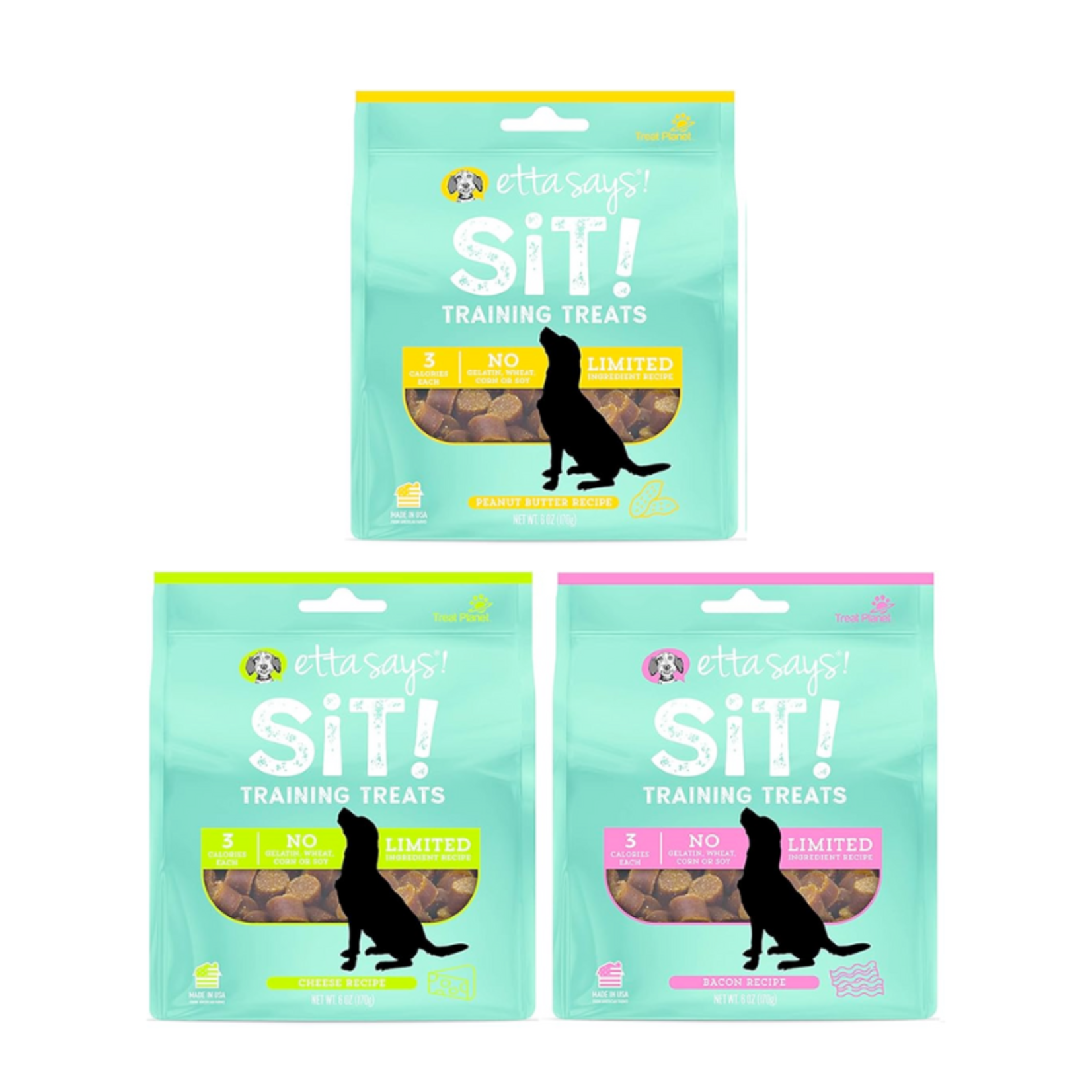 Etta Says! Sit! Training Treats - Bacon / Cheese / Peanut Butter - Etta Says!