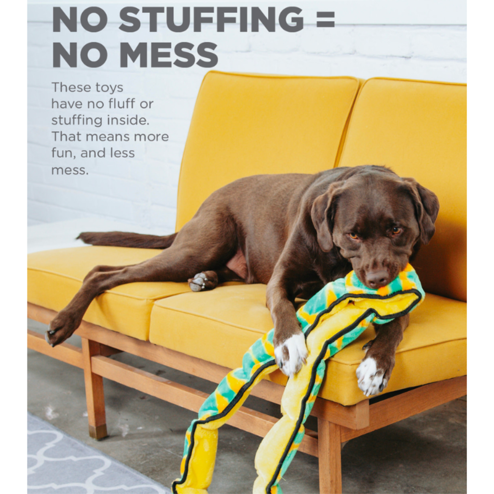 Outward Hound 70" XXL  - 12 Squeaker Snake - Green & Orange - Invincibles Dog Toy - Outward Hound