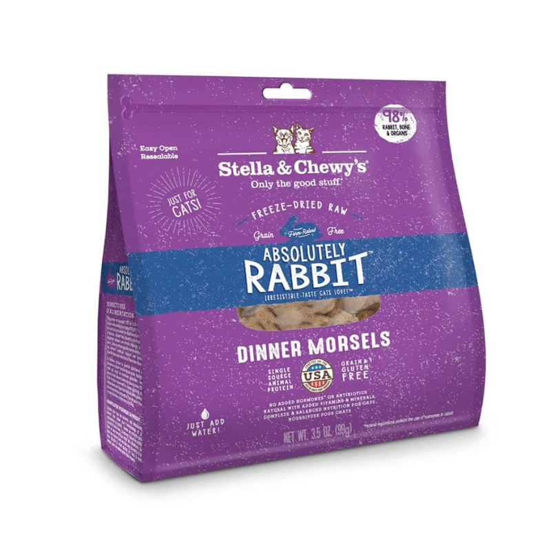 Absolutely Rabbit Freeze-Dried Raw Dinner Morsels Stella & Chewy's Cat ...