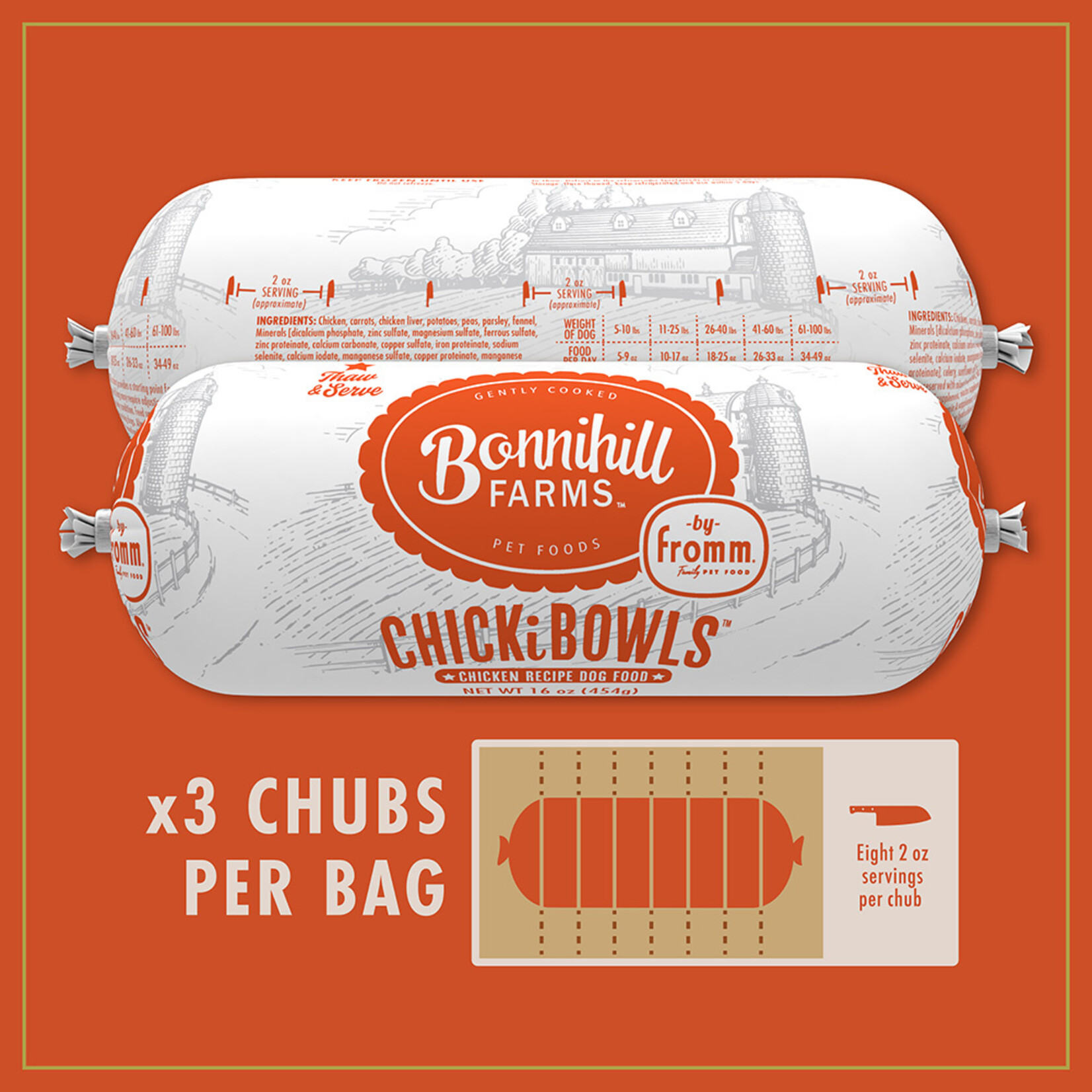 Chicken / ChickiBowls - Gently Cooked Food for Dogs - Bonnihill Farms by Fromm