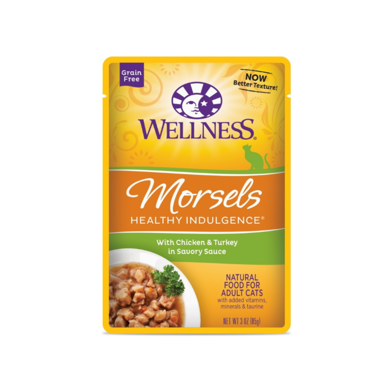 Wellness 3 oz. pouch - Chicken & Turkey in Sauce - Grain-Free - Wellness Healthy Indulgence Morsels - cat