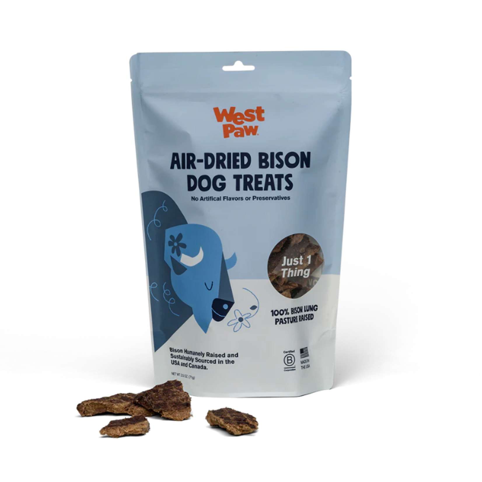West Paw 2.5 oz. - Bison Lung - Air-Dried Treats -  West Paw