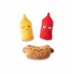 Wagsdale Let's Be Frank (Hotdog, Ketchup, Mustard) - 3-Pack - Small Dog Toys - Wagsdale