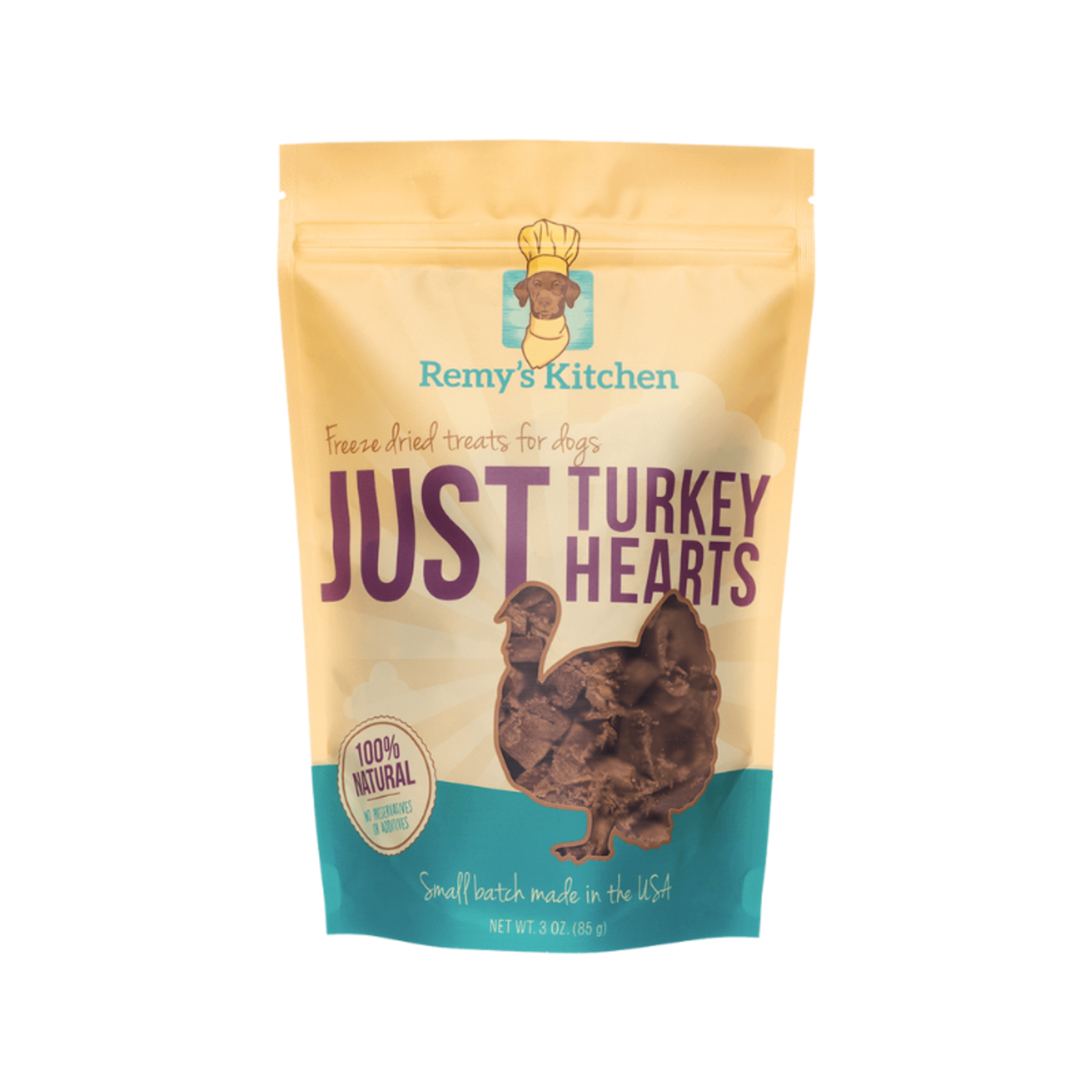 Remy's Kitchen 3 oz. - Just Turkey Hearts - Freeze-Dried Treats - Remy's Kitchen