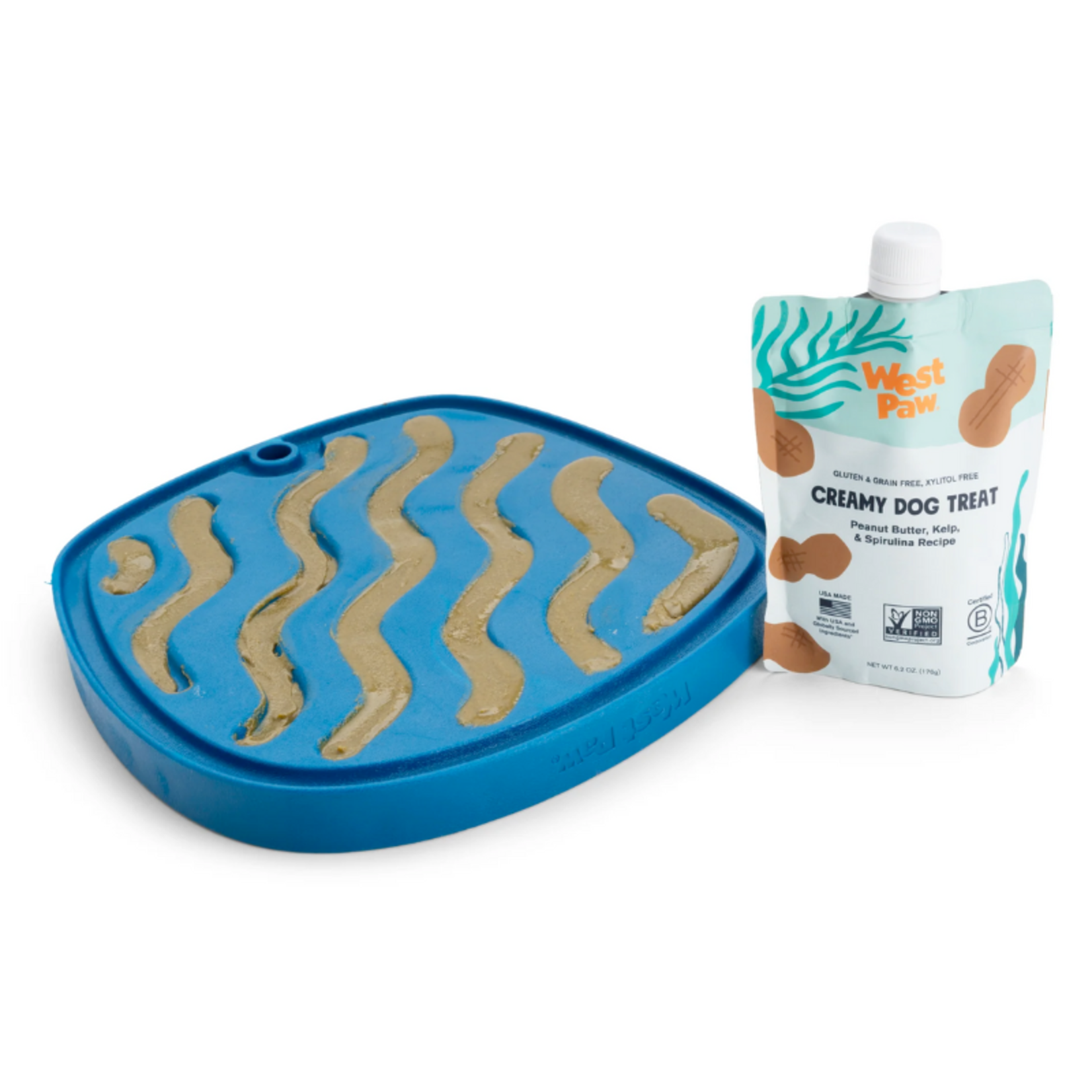 West Paw 6.2 oz. - Peanut Butter, Kelp & Spirulina - Creamy Treat Pouch - West Paw