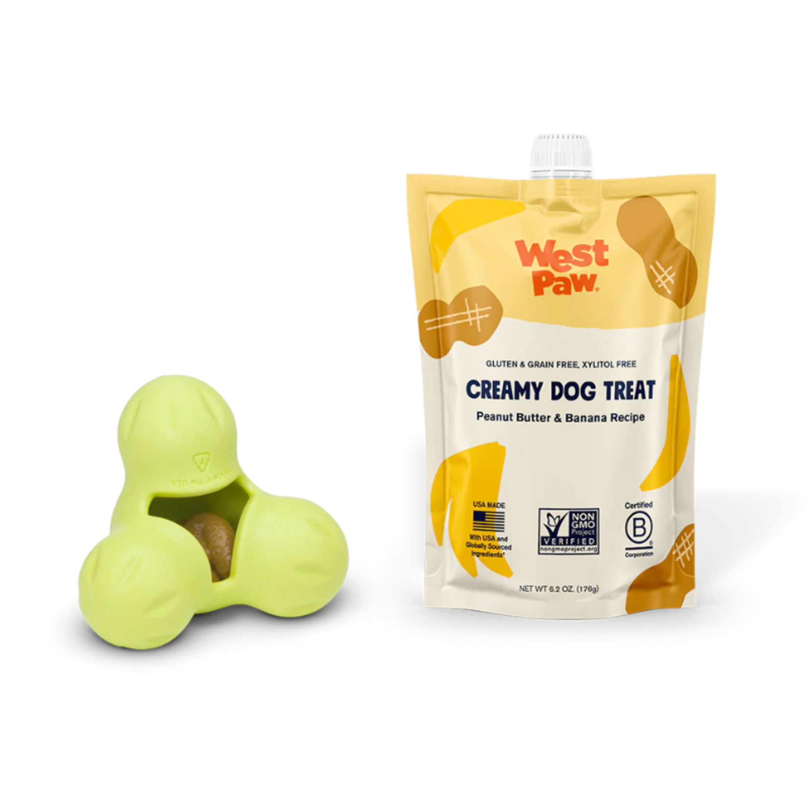 West Paw 6.2 oz. - Peanut Butter & Banana - Creamy Treat Pouch - West Paw
