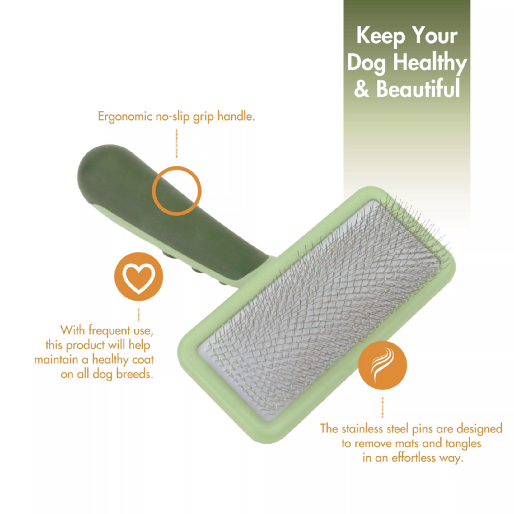Coastal / Safari Soft Slicker Dog Brush - Safari / Coastal