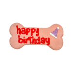 Bosco and Roxy's Bakery XL Packaged Cookie - Pink  “Happy Birthday” Bone - Bosco and Roxy's