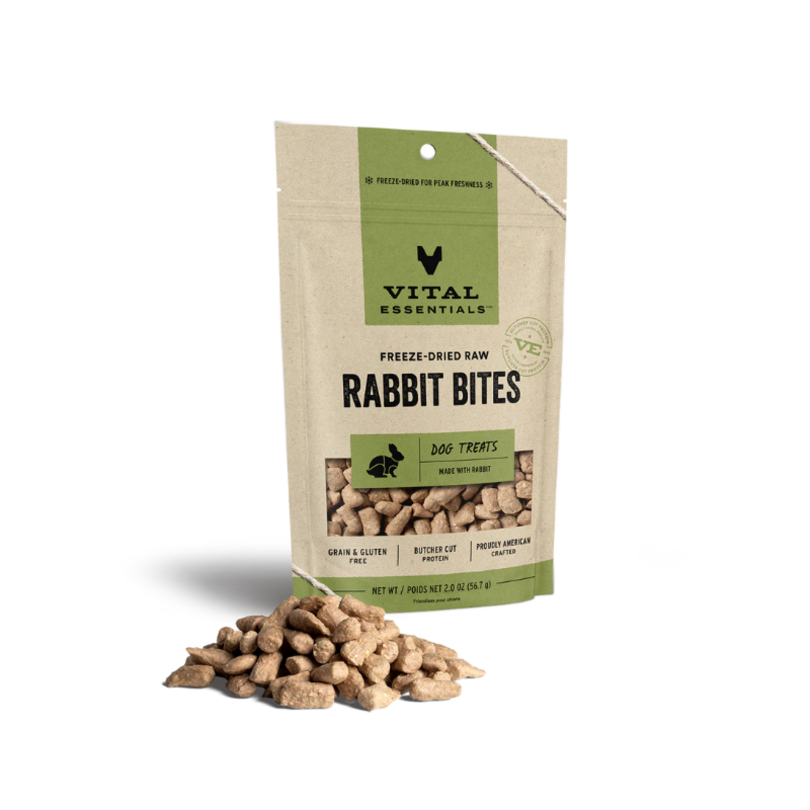 Vital Essentials 2 oz. - Rabbit Bites - Freeze-Dried Raw Treats - Vital Essentials