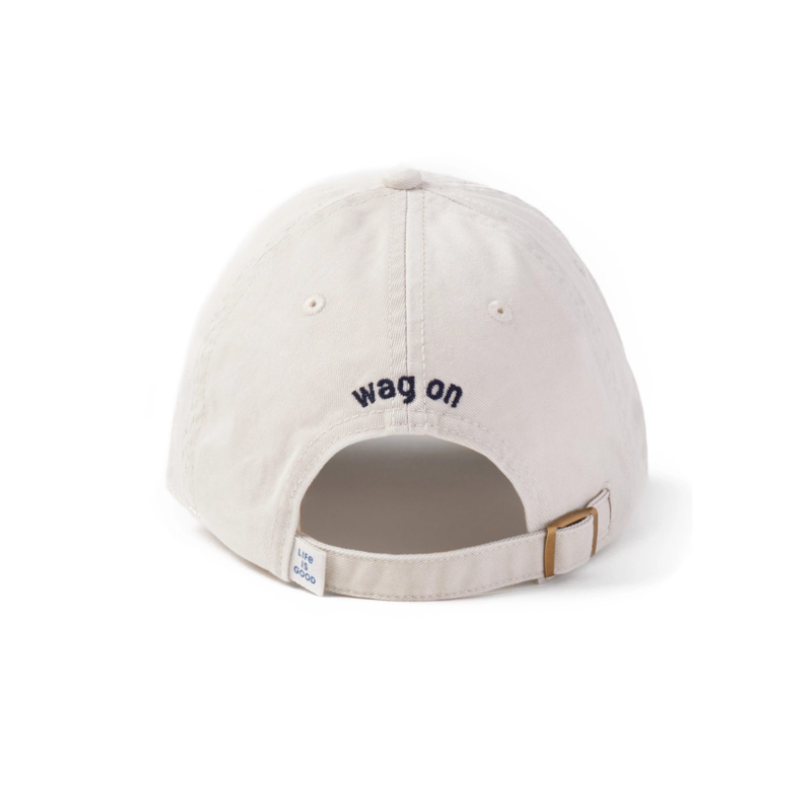 Life Is Good LIG Chill Cap Hat - Wag On (Dog Silhouette) - Natural Bone Color - Life Is Good