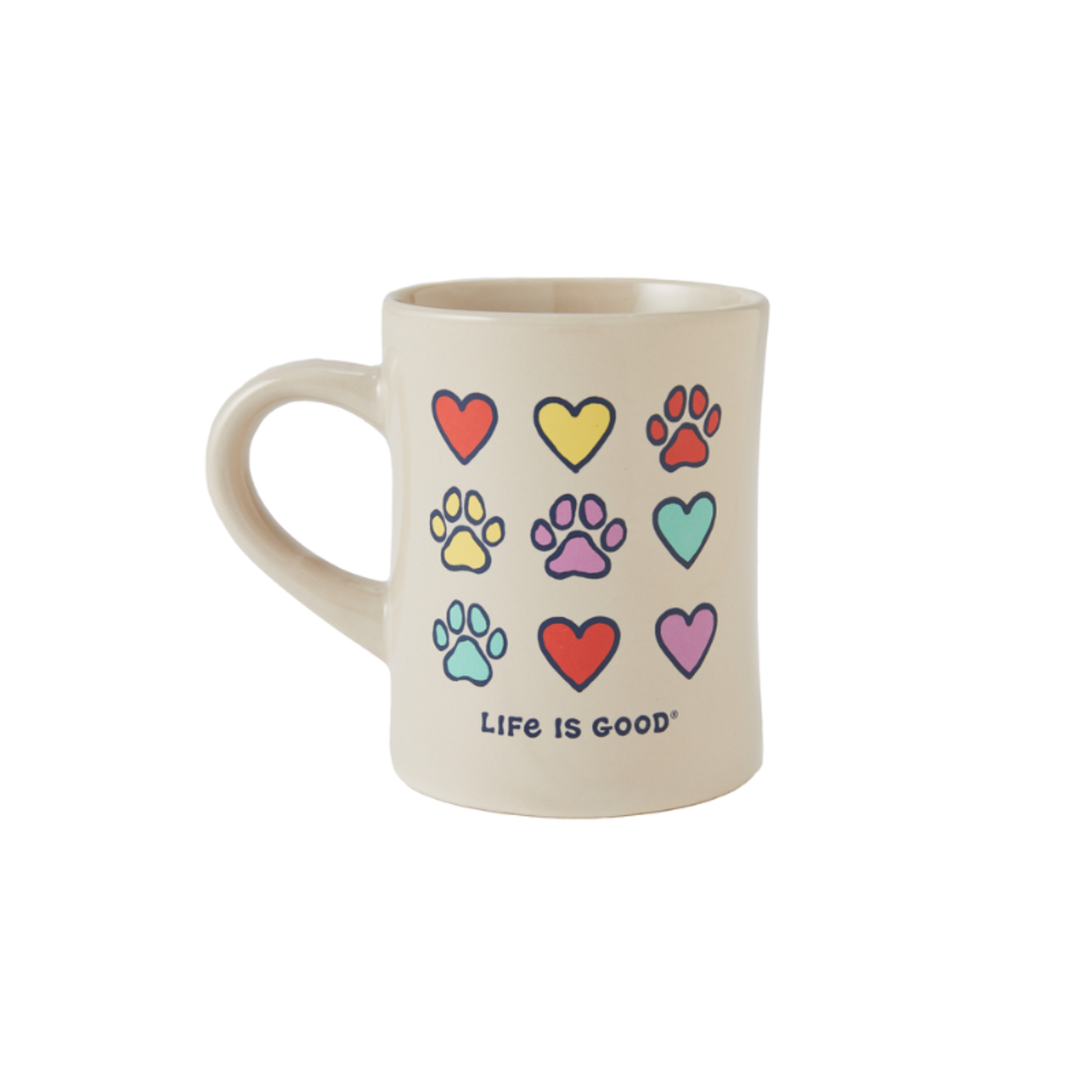 Life Is Good Hearts & Paws - 15 oz. Diner Mug - Life Is Good