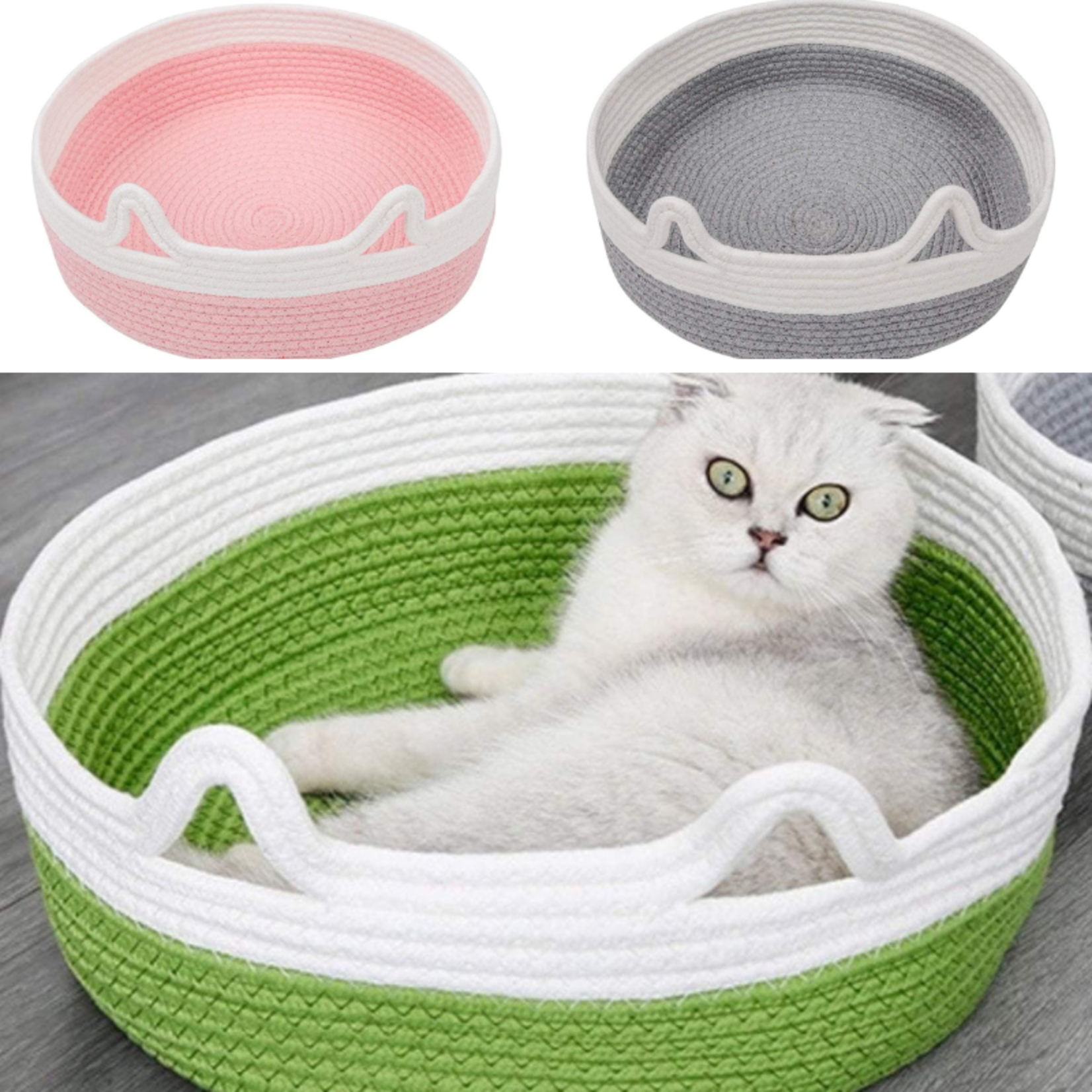 Cotton Rope Cat Bed with Ears - The Tiniest Tiger
