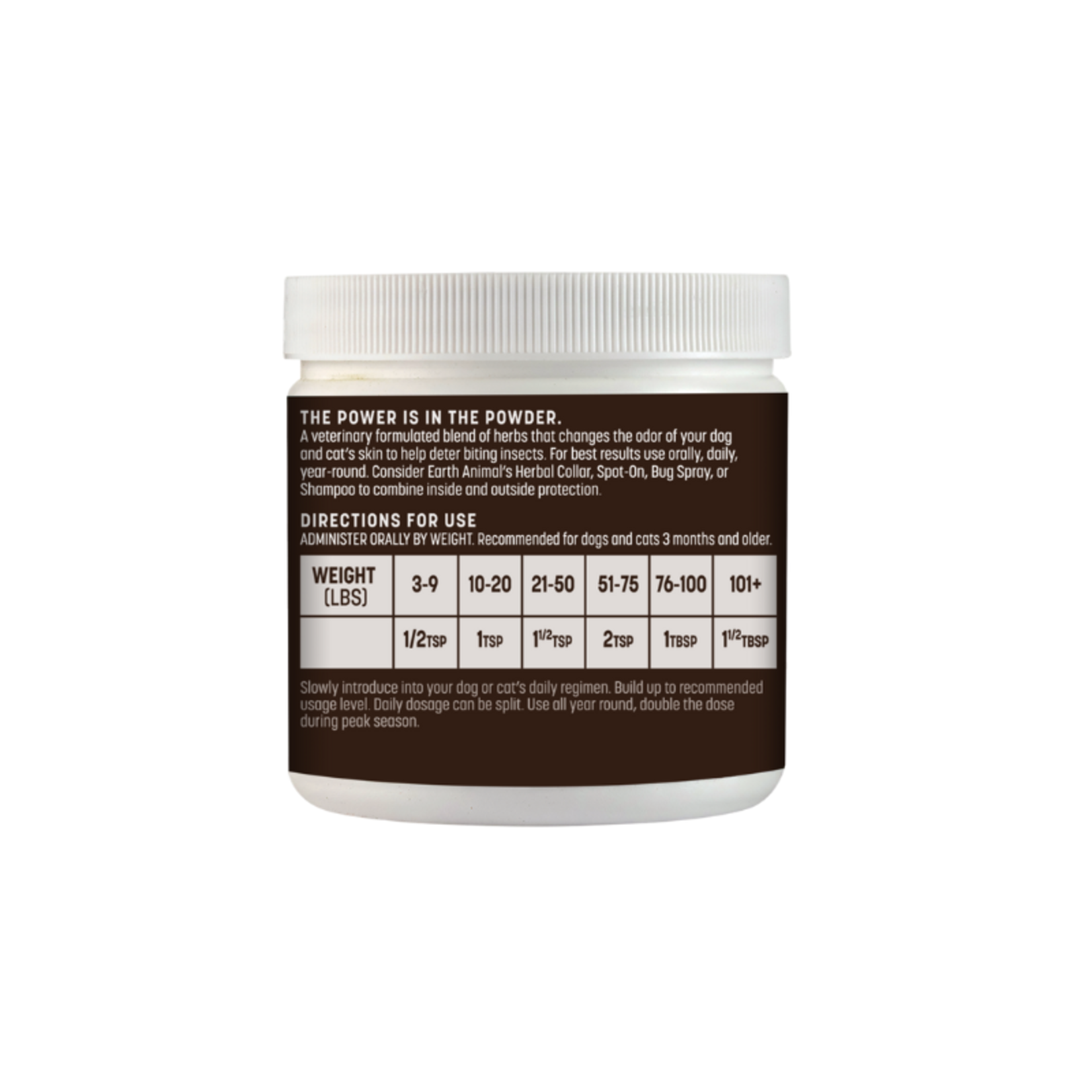 Earth Animal 8 oz. - Natural Flea & Tick Daily Herbal Internal Powder - Nature’s Protection / Earth Animal