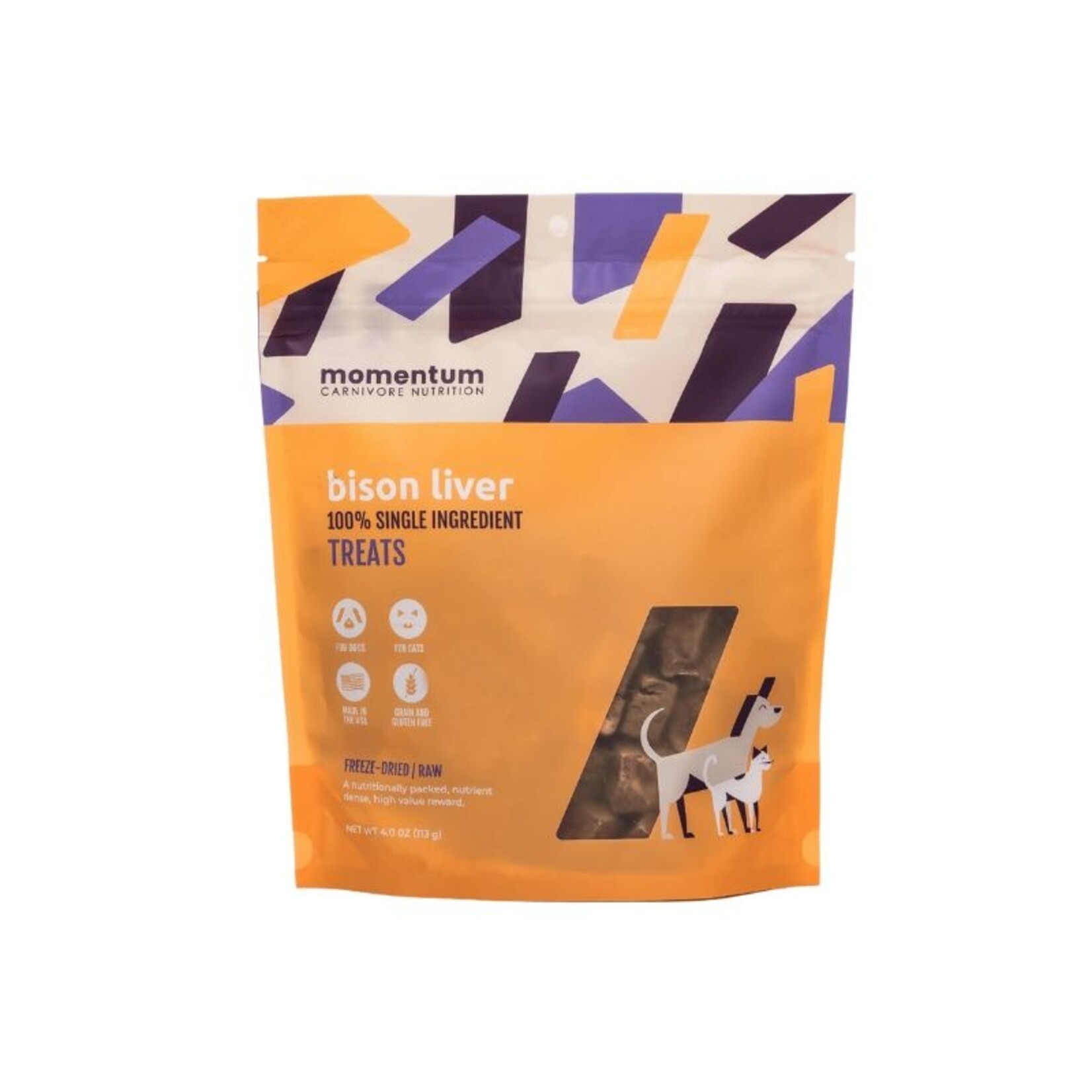 Momentum Carnivore Nutrition 4 oz. - Bison Liver - Freeze Dried Treats - Momentum
