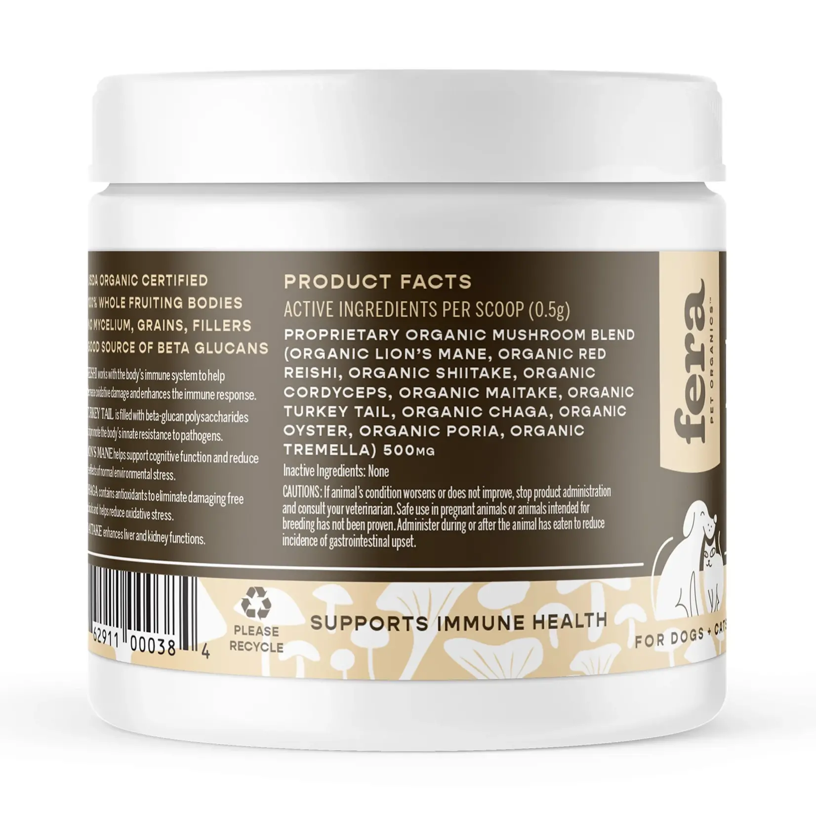 Fera Pets 2.1 oz. - Mushroom Blend / Immune Support - Fera
