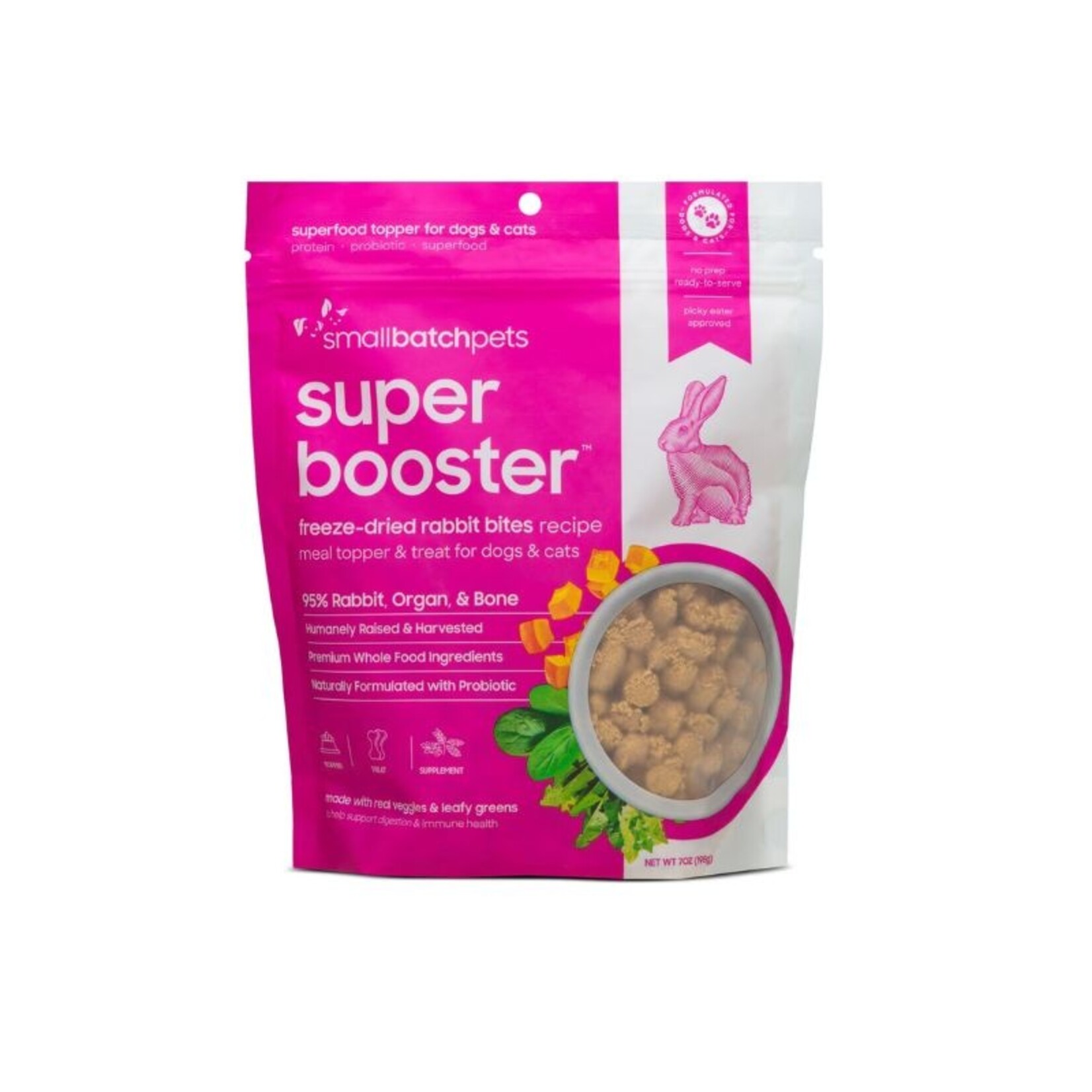 Small Batch Rabbit - Super Booster - Freeze Dried Bites - Small Batch :  7 oz.