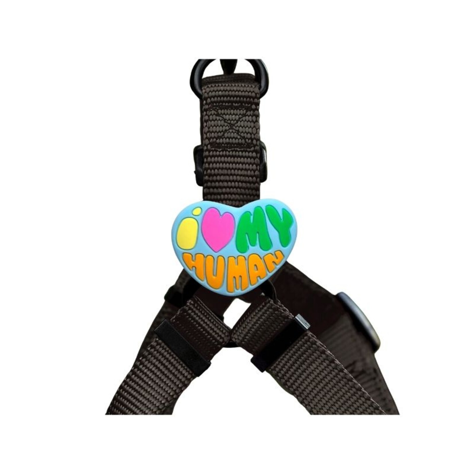 Jiby Dog Crew Heart w/ Text - Leash/Collar Badge - Jiby Dog Crew :