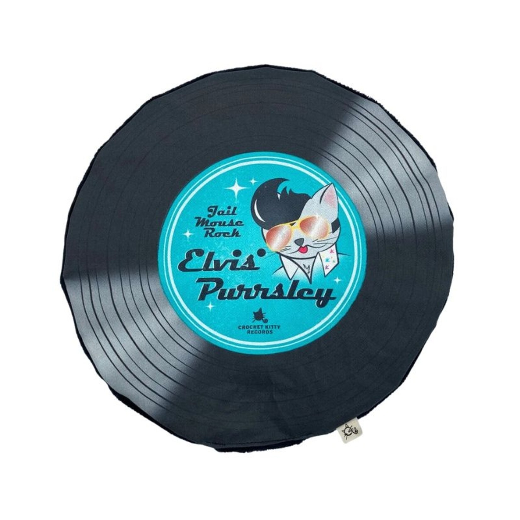 Crochet Kitty 11" - Meowsical Record - Catnip Crinkle Mat - Crochet Kitty :