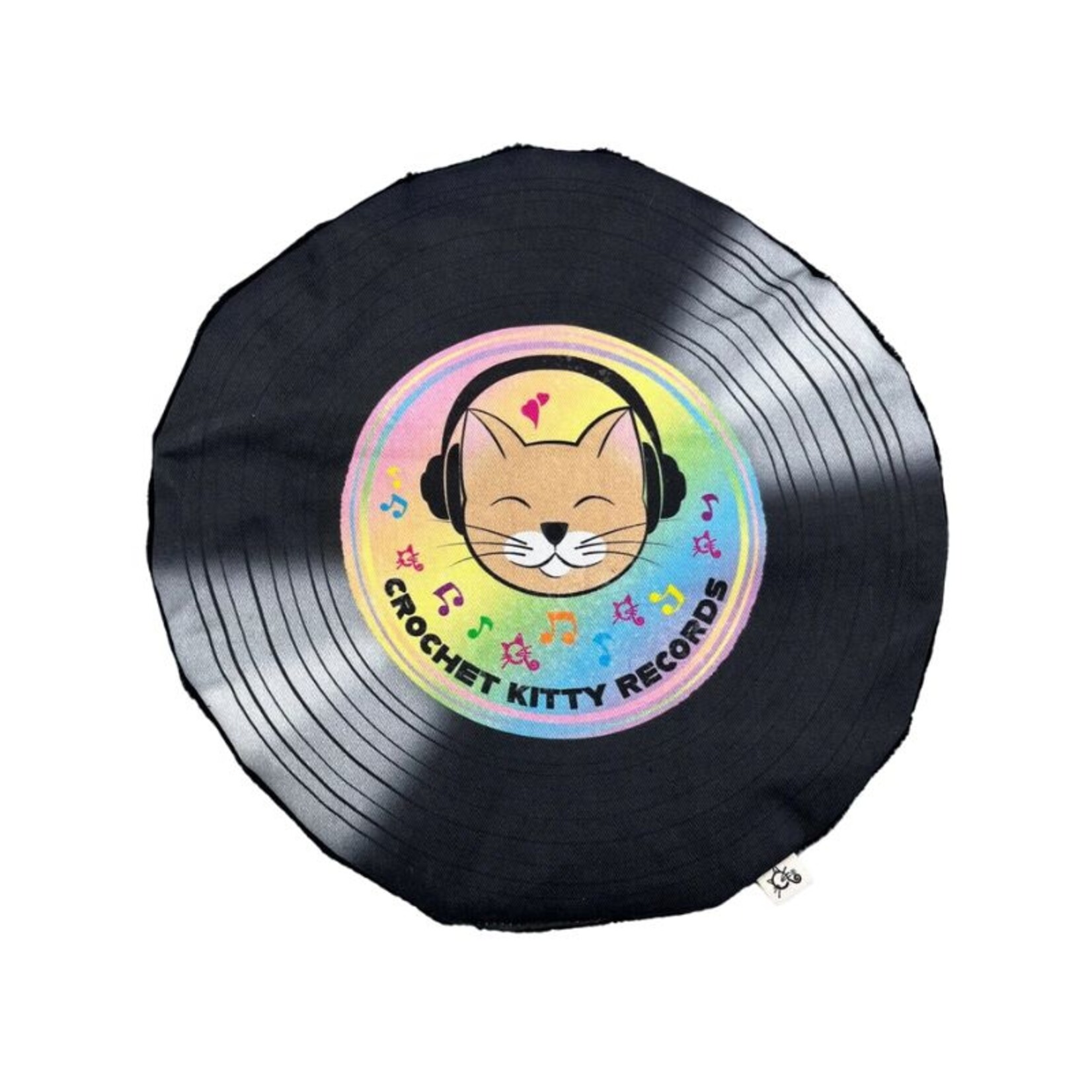 Crochet Kitty 11" - Meowsical Record - Catnip Crinkle Mat - Crochet Kitty :