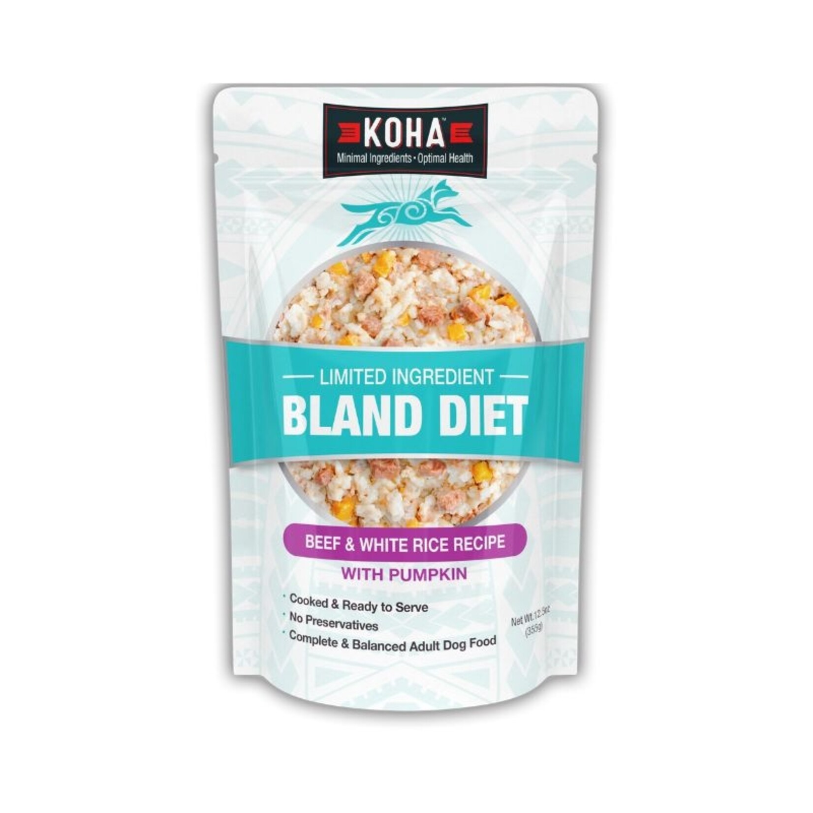 KOHA 12.5 oz. - Beef & Rice w/ Pumpkin - LID Bland Diet - Koha- Dog