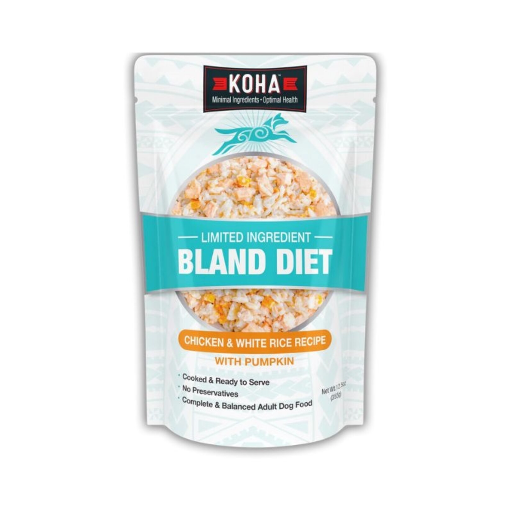 KOHA 12.5 oz. - Chicken & Rice w/ Pumpkin - LID Bland Diet - Koha- Dog