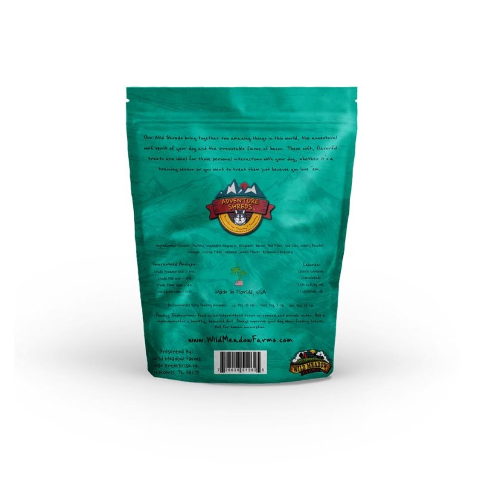 Wild Meadow Farms 2.5 oz. - Alligator & Bacon - Adventure Shreds - Wild Meadow Farms