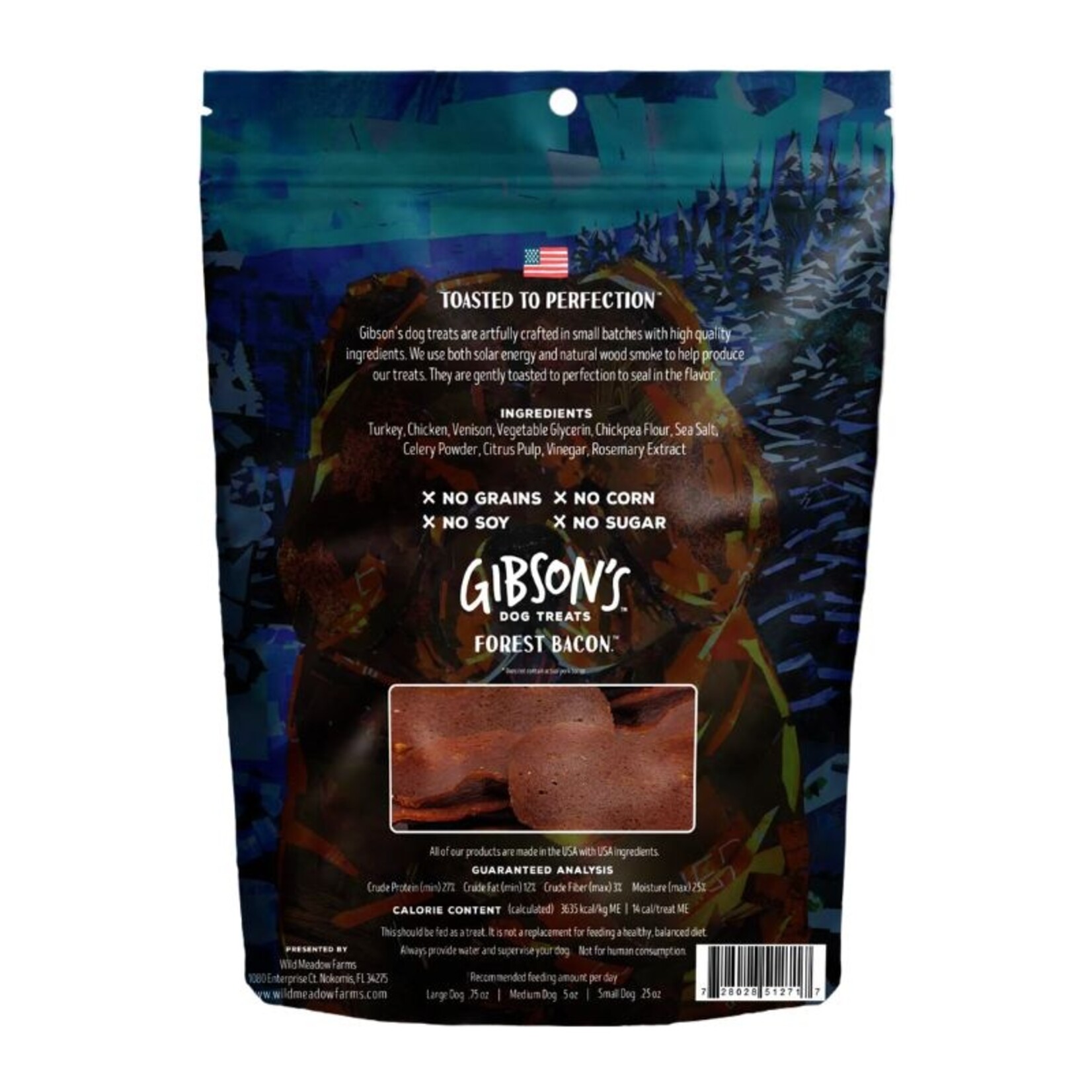 Wild Meadow Farms 3 oz. - Bacon with Venison - Gibson’s Soft Toasted Treats - Wild Meadow Farms