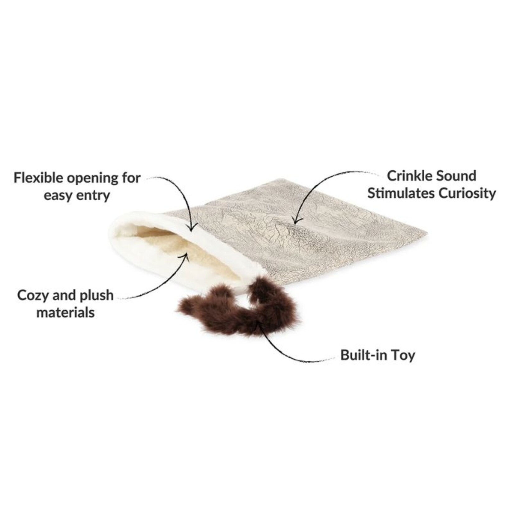 P.L.A.Y. Light Grey - Crinkle Sack for Cat -  P.L.A.Y.
