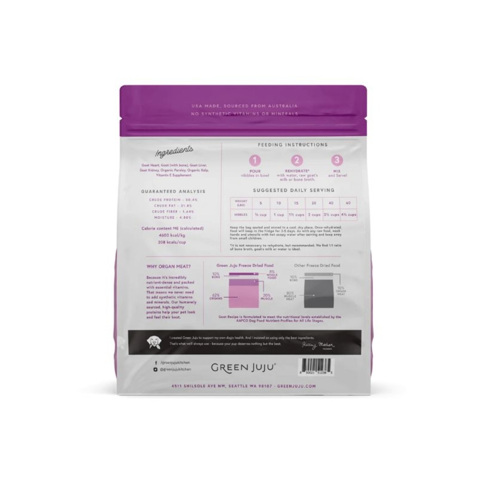 Green JuJu 14 oz. - Goat Recipe - Freeze-Dried Raw - Green JuJu