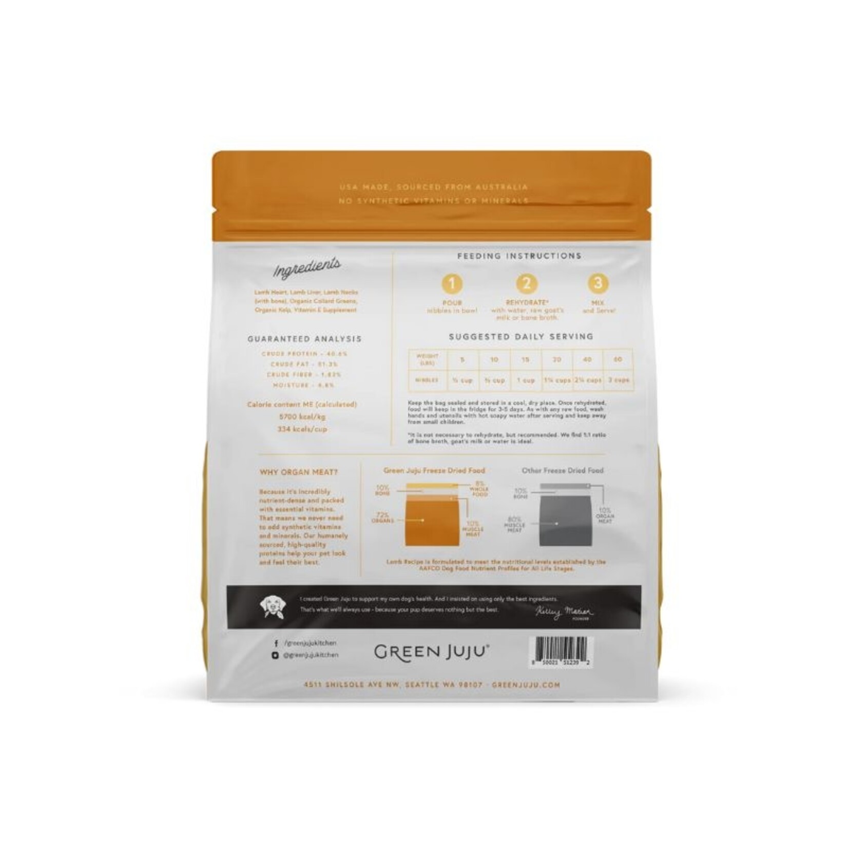 Green JuJu 14 oz. - Lamb Recipe - Freeze-Dried Raw - Green JuJu