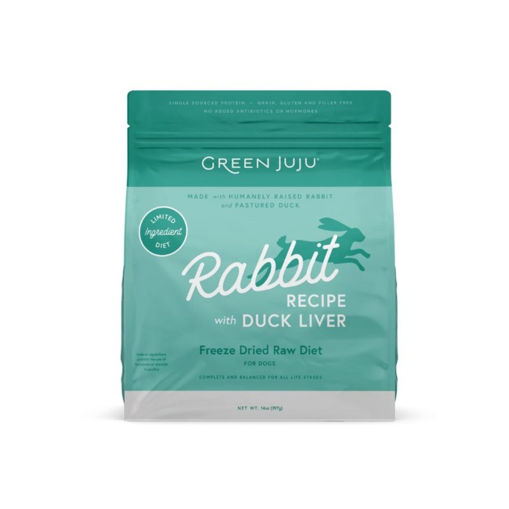 Green JuJu 14 oz. - Rabbit & Duck Recipe - Freeze-Dried Raw - Green JuJu