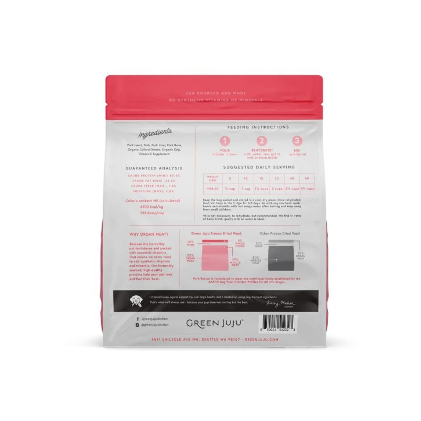 Green JuJu 14 oz. - Pork Recipe - Freeze-Dried Raw - Green JuJu