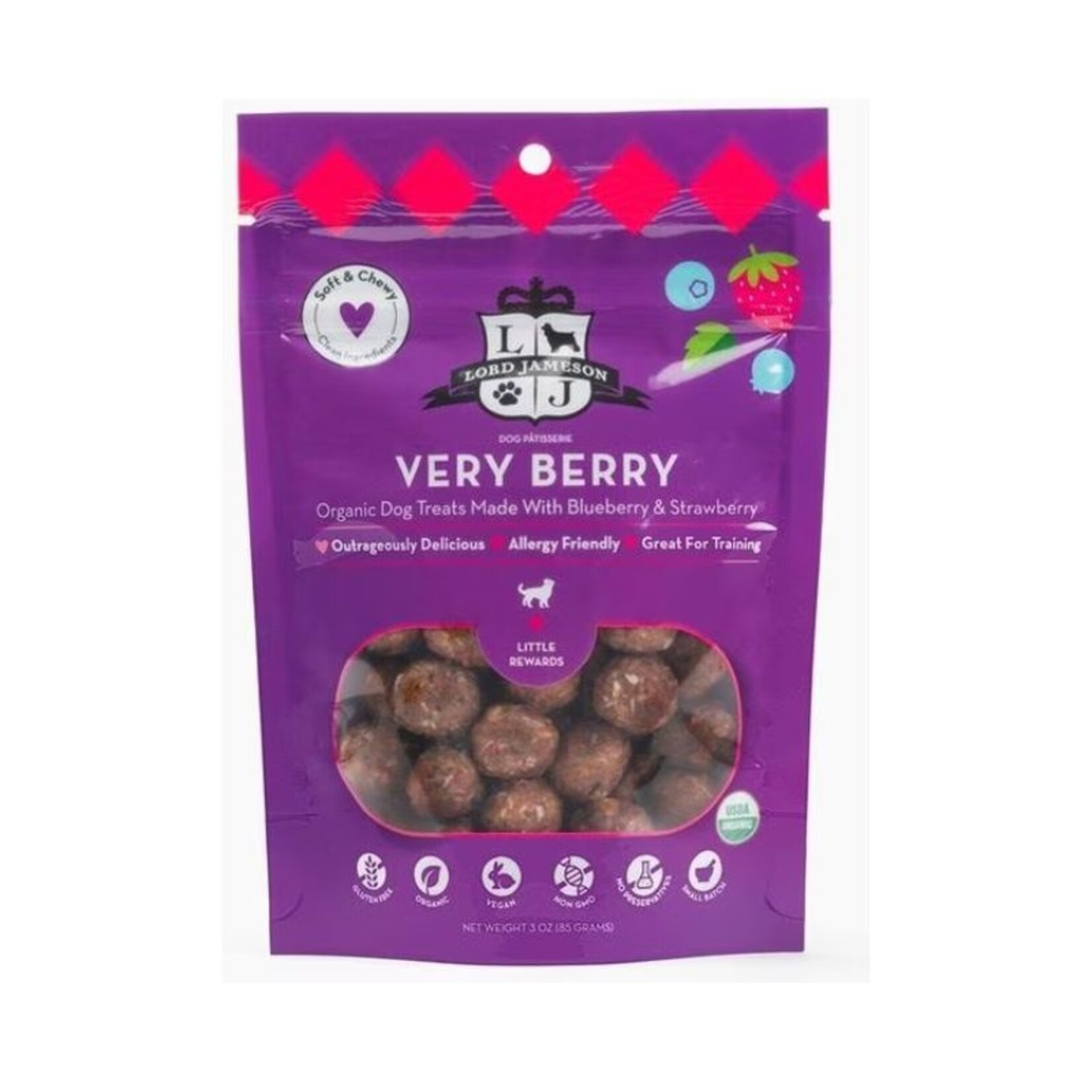 Lord Jameson 3 oz. / Little - Very Berry - Organic Dog Treats - Lord Jameson