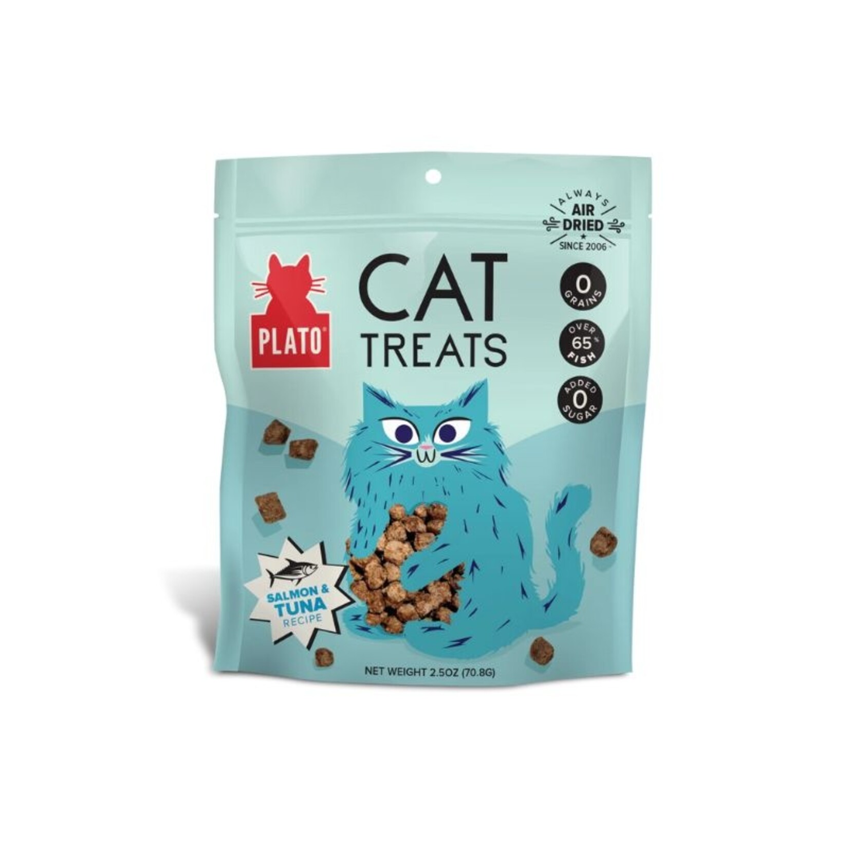 Plato Pet Treats 2.5 oz. - Tuna & Salmon - Cat Treats - Plato