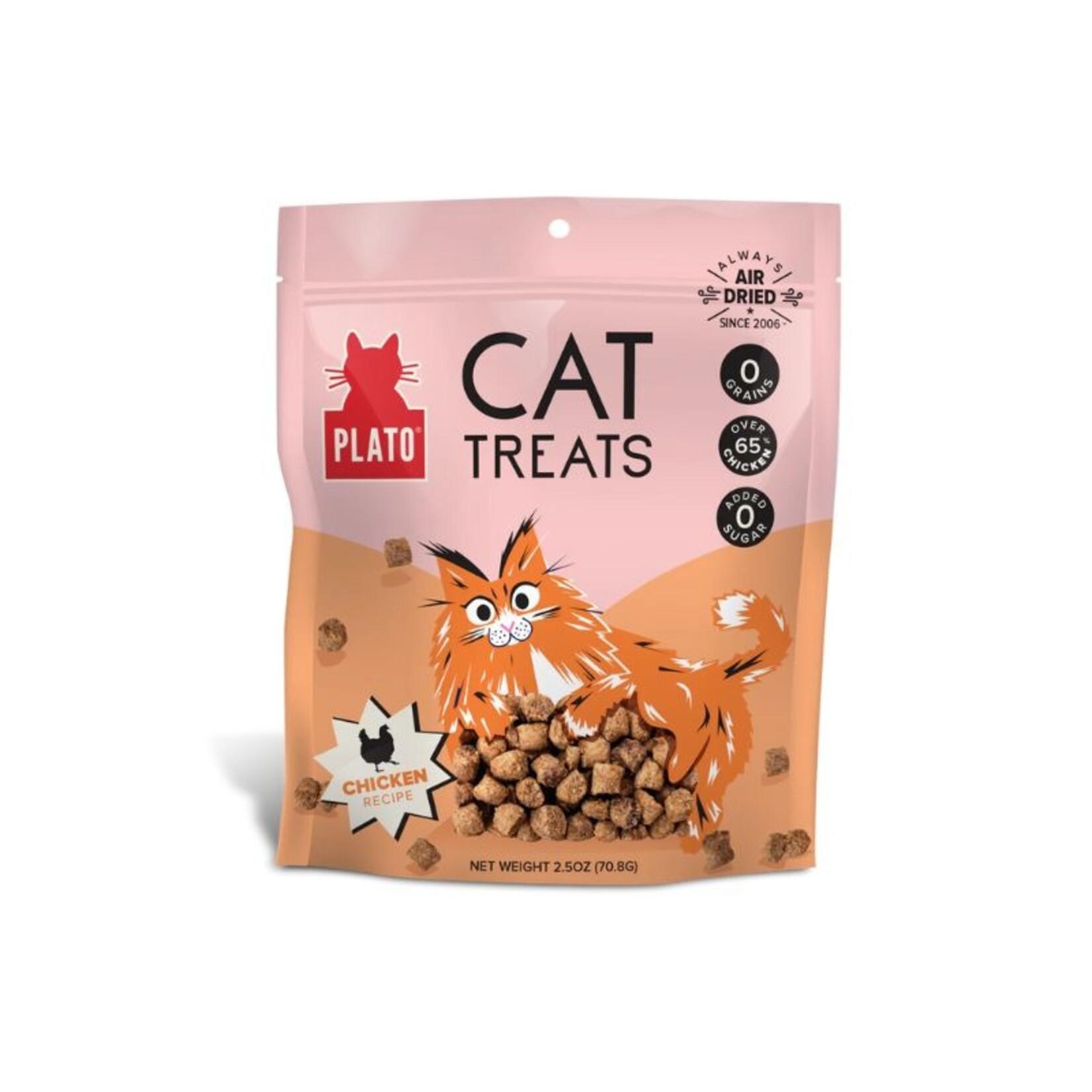 Plato Pet Treats 2.5 oz. - Chicken - Cat Treats - Plato