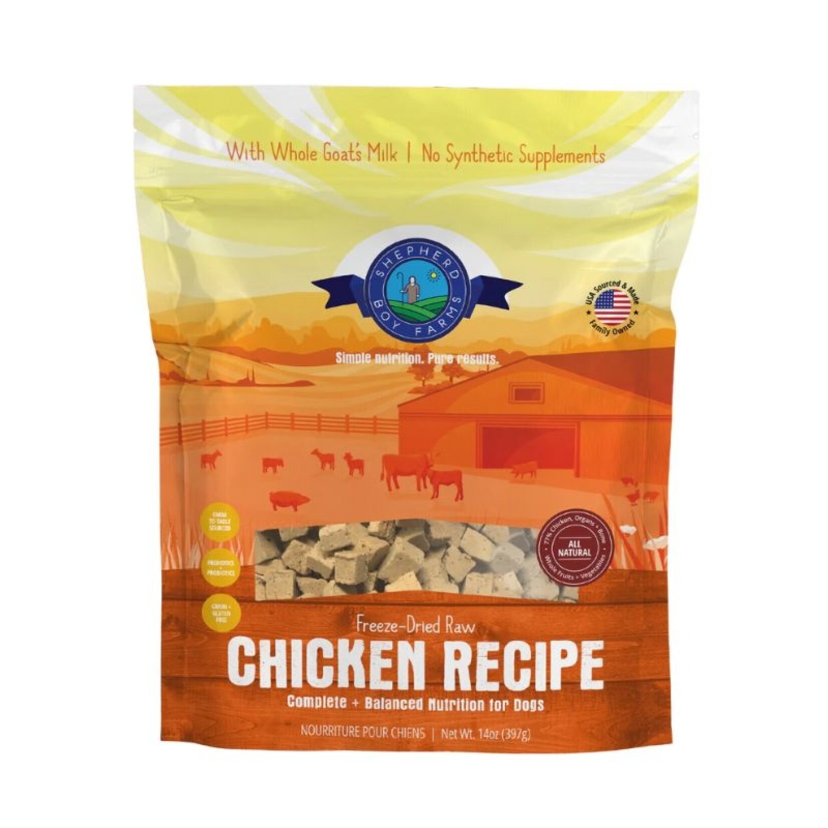 Shepherd Boy Farms 14 oz. - Chicken Recipe - Freeze-Dried Raw - Shepherd Boy Farms