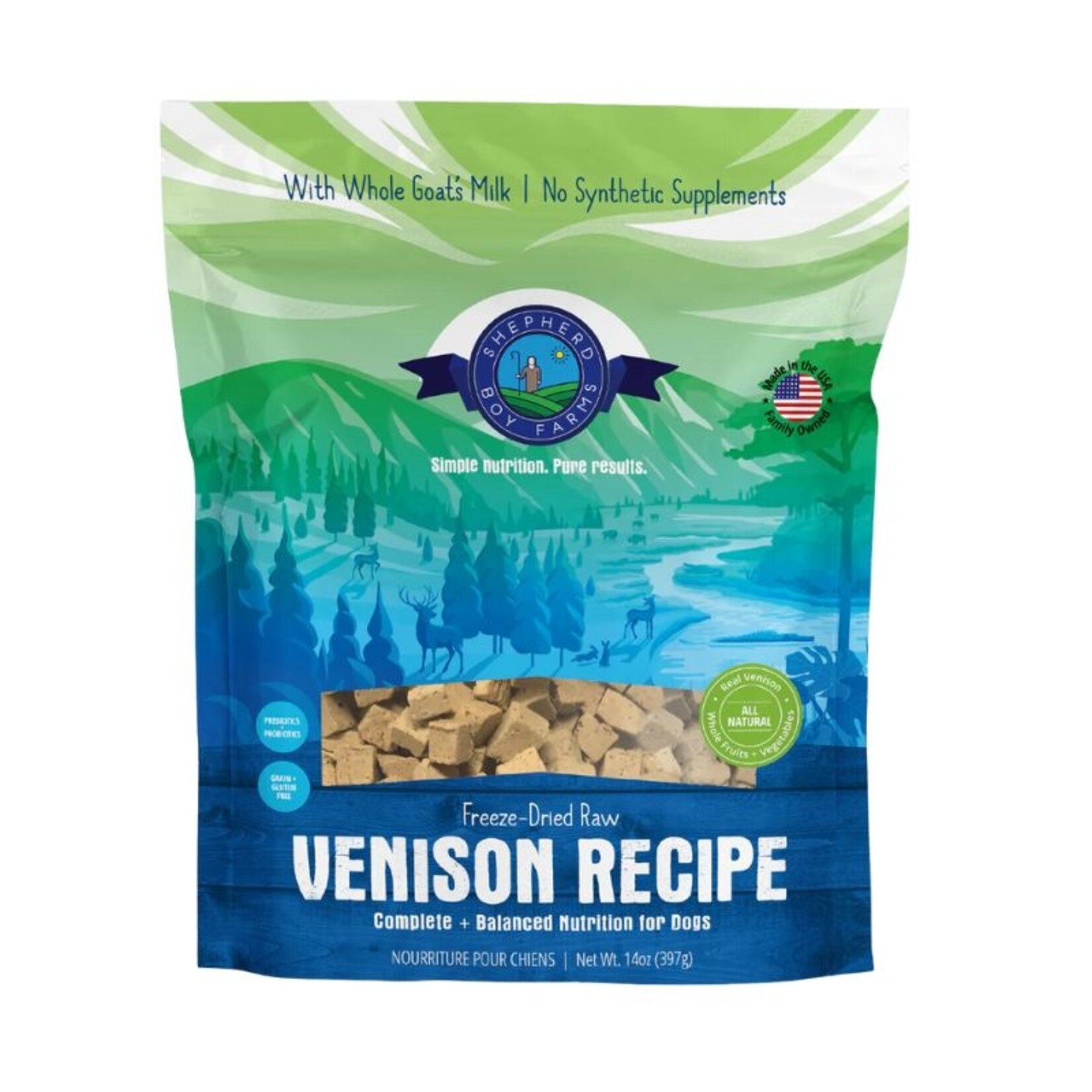 Shepherd Boy Farms 14 oz. - Venison Recipe - Freeze-Dried Raw - Shepherd Boy Farms