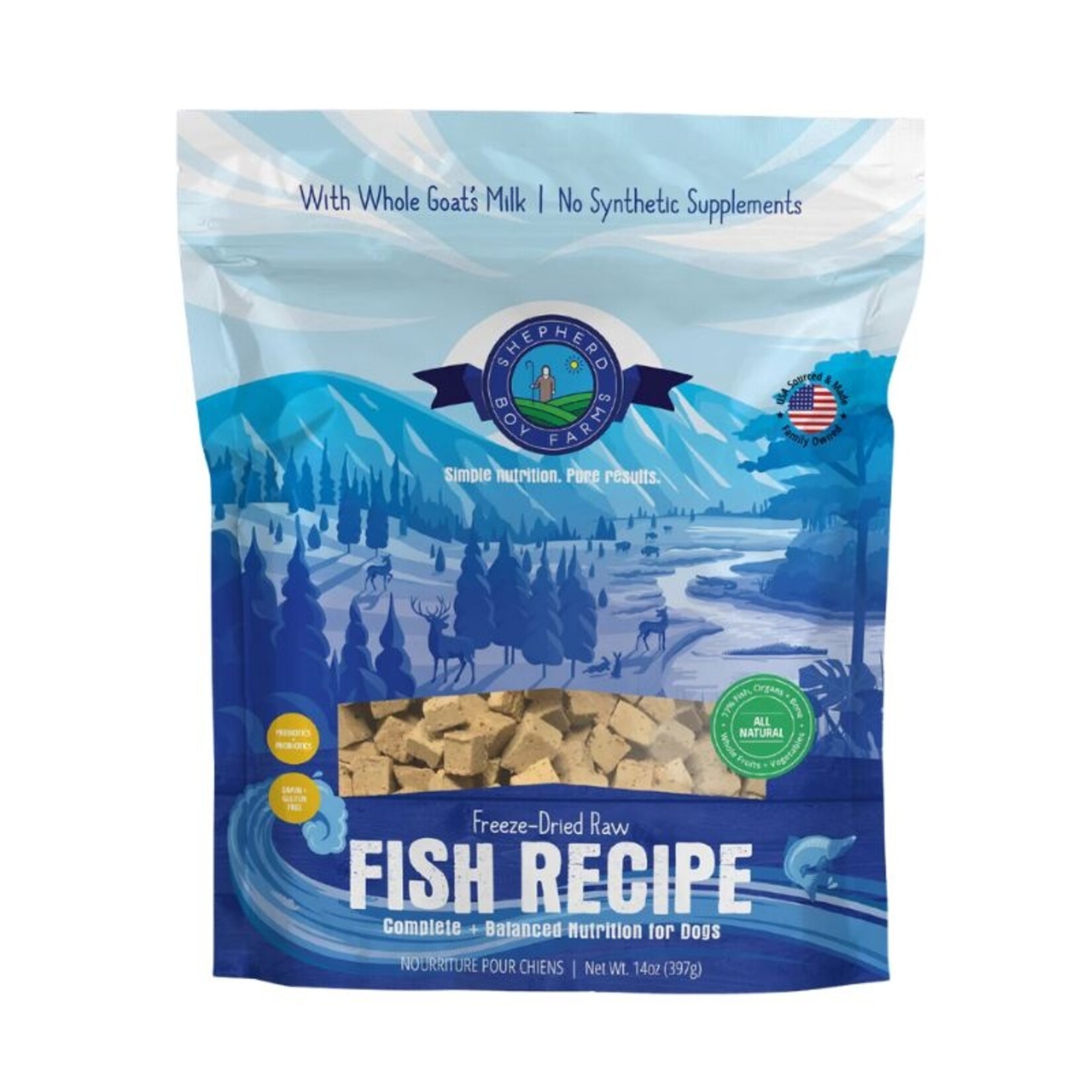 Shepherd Boy Farms 14 oz. - Fish Recipe - Freeze-Dried Raw - Shepherd Boy Farms