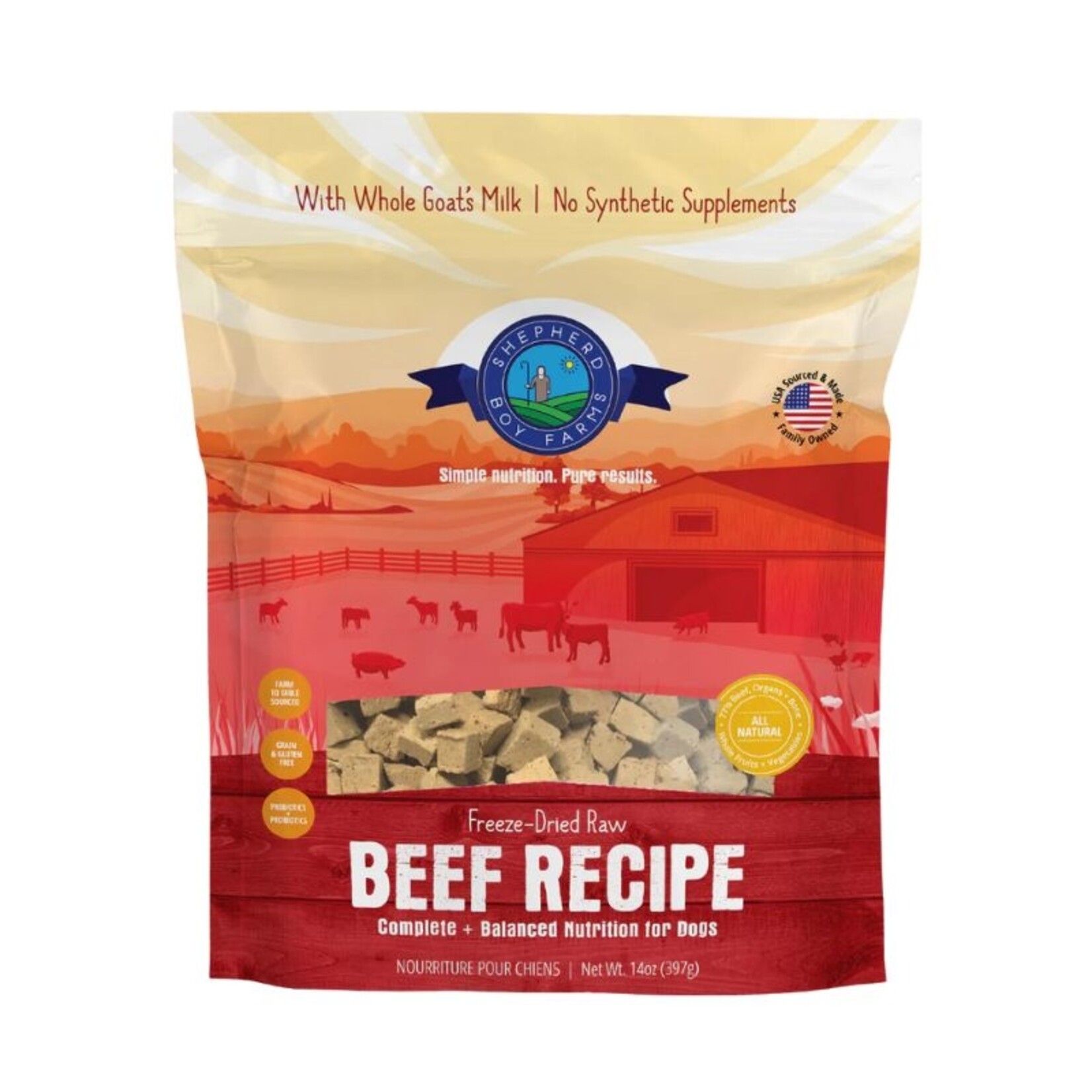 Shepherd Boy Farms 14 oz. - Beef Recipe - Freeze-Dried Raw - Shepherd Boy Farms